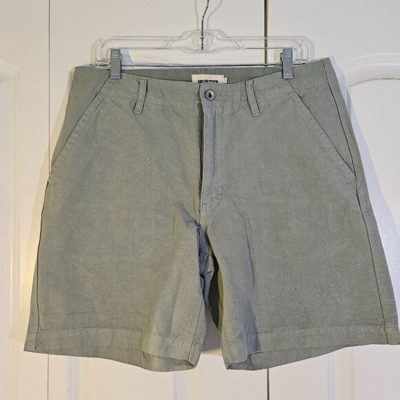 Taylor Stitch Men's Size 33 Shorts Light Olive Green Chino 7 Inch Inseam Linen - Picture 1 of 7